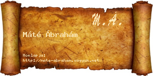 Máté Ábrahám névjegykártya